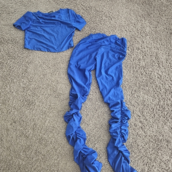 ARA Sports Cobalt Blue ruched pants size small - Picture 1 of 9